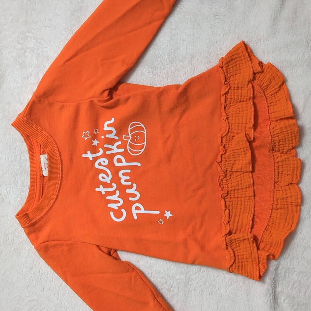 Cat & Jack Halloween Pumpkin Top, 18m